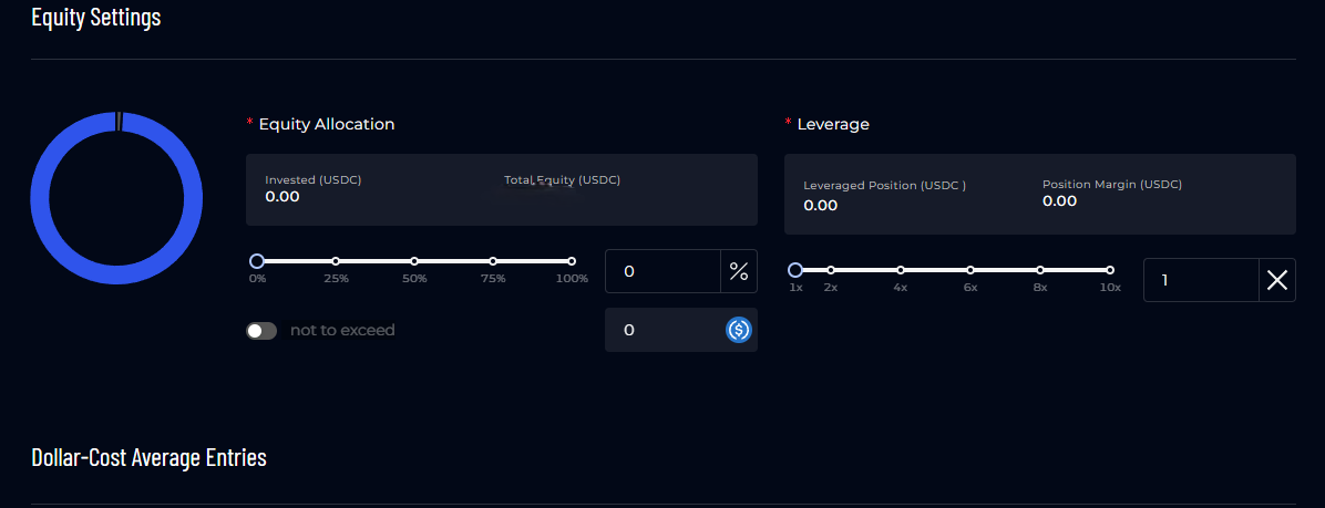 Equity and leverage settings in AstraBit