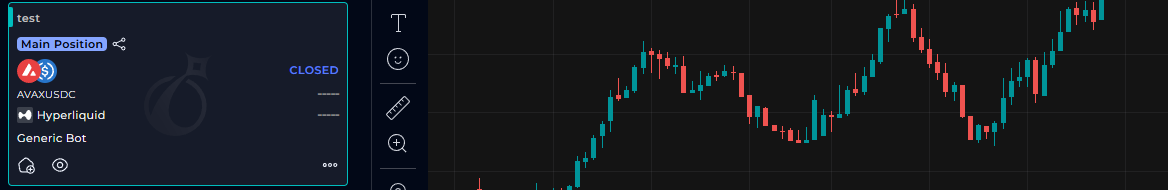 Newly created bot visible on the AstraBit trade page